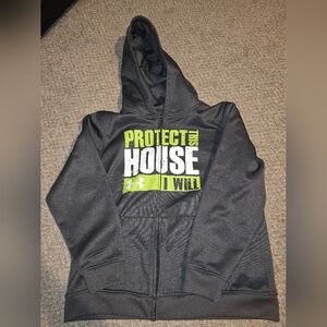 Under Armour Gray Hoodie with Green Accents